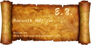 Barcsik Nóra névjegykártya